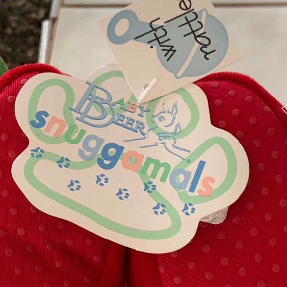 BABY DEER CHRISTMAS SANTA CLAUS BOOTIES WITH RATTLES NEW WITH TAG - Picture 3 of 8